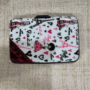 Chic White and Pink Graphic Card holder wallet